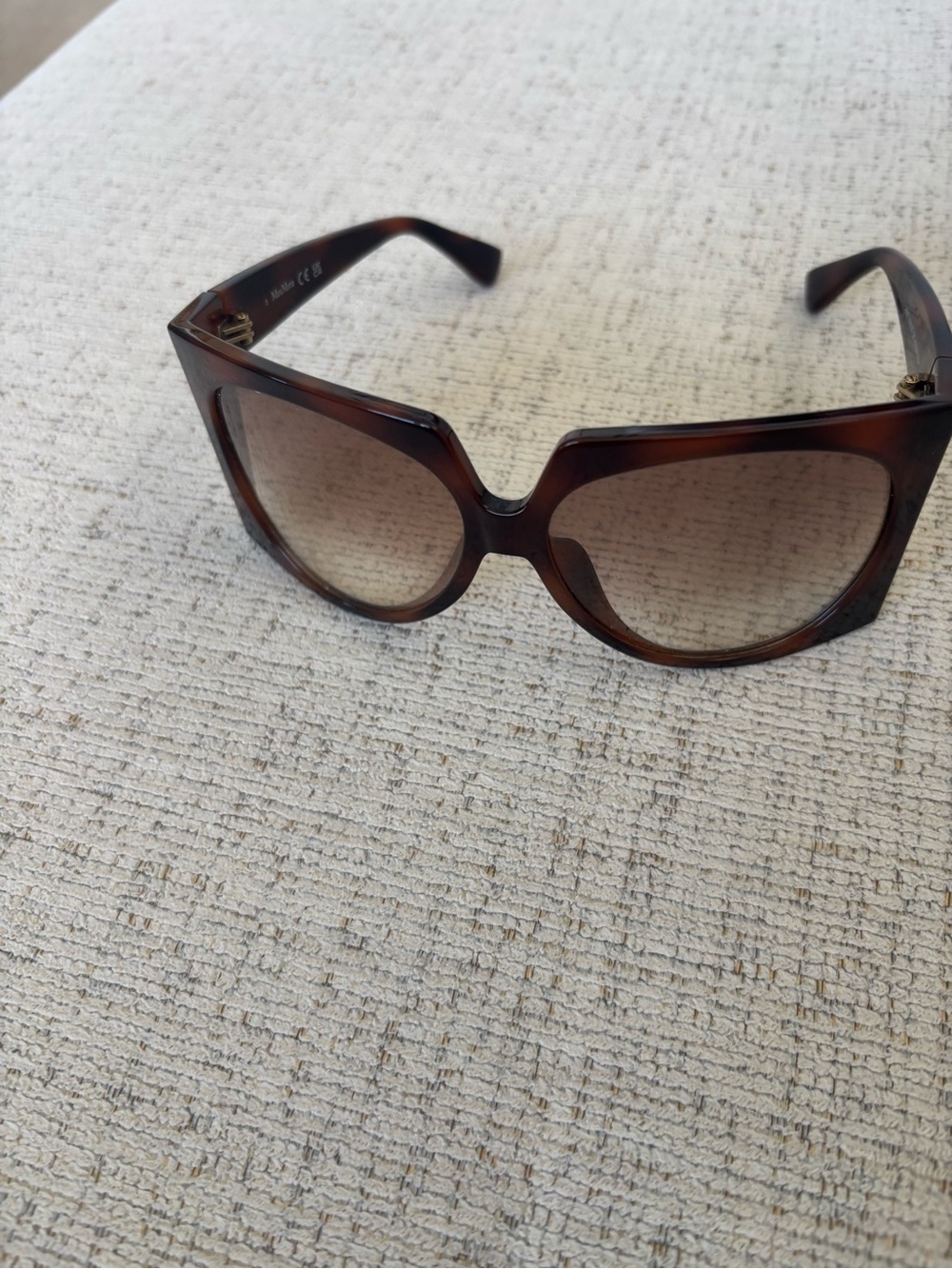 MaxMara Brown Tortoiseshell Oversized Sunglasses
